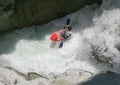 Kayaker in a whitewater Royalty Free Stock Photo