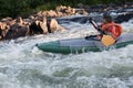 Kayaker in whitewater Royalty Free Stock Photo