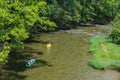 Kayakers Enjoying a Day on the Roanoke River Royalty Free Stock Photo