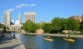 Kayakers in Indianapolis Central Canal Royalty Free Stock Photo