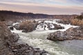 Kayakers navigating whitewater rapids at Great Falls Park, VA