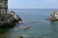 Kayakers Paddling Out of the Bay at Fort Bokar, Old Town Dubrovnik Royalty Free Stock Photo