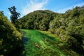 Kayaking at Abel Tasman National Park in New Zealand Royalty Free Stock Photo