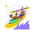 Kayaking adventure isolated cartoon vector illustrations.