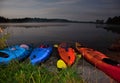 Kayaking adventure at nighttime Royalty Free Stock Photo