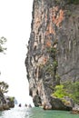 Kayaking along cliffs in Andaman sea