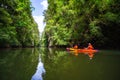 Kayaking at Ao tha lane Royalty Free Stock Photo