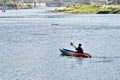 Kayaking at the bank of Nam Song River,Vang Vieng,Laos.