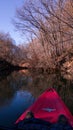 Living a healthy life while paddling a brand new kayak from Nomad on the luster of water in spring season