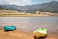 Kayaking boat two for lake adventure Royalty Free Stock Photo