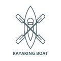 Kayaking boat vector line icon, linear concept, outline sign, symbol