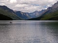 Kayaking at Bowman Lake Royalty Free Stock Photo