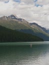 Kayaking at Bowman Lake Royalty Free Stock Photo
