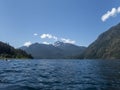 Kayaking on the Buttle Lake in Strathcona Provincial Park on Vancouver Island Royalty Free Stock Photo