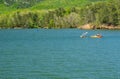 Kayaking on Carvins Cove Reservoir Royalty Free Stock Photo