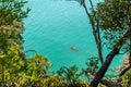 Kayaking at the coast of famous Abel Tasman National Park, New Zealand Royalty Free Stock Photo