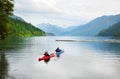 Kayaking on Crescent Lake Royalty Free Stock Photo