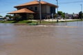 Kayaking in Floodwaters in Kearney, Nebraska After Heavy Rain Royalty Free Stock Photo
