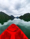 Kayaking on Ha Long Bay Royalty Free Stock Photo