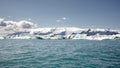 kayaking in Iceland next to glacier iceberg Royalty Free Stock Photo