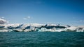 kayaking in Iceland next to glacier iceberg Royalty Free Stock Photo