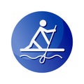 Kayaking icon. A symbol dedicated to sports and games. Vector illustrations.