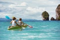 Kayaking kayak concept tropical beach Royalty Free Stock Photo