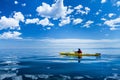 Kayaking on Lake Baikal Royalty Free Stock Photo