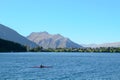 Kayaking in Lake Wakatipu in Early Morning Royalty Free Stock Photo