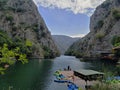 Kayaking at Matka Lake in Skopje Royalty Free Stock Photo