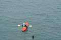 Kayaking in the Pacific Ocean Royalty Free Stock Photo