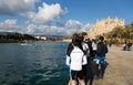 Kayaking and row competition in Palma de Mallorca wide view