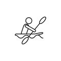 kayaking sign icon. Element of navigation sign icon. Thin line icon for website design and development, app development. Premium