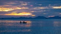 Kayaking at sunset