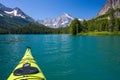 Kayaking, swiftcurrent lake Royalty Free Stock Photo