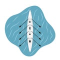 Kayaking team sport monochrome concept vector spot illustration Royalty Free Stock Photo