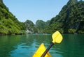 Kayaking though the Halong bay first person