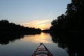 Kayaking on the Titabawassee River Royalty Free Stock Photo