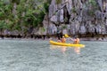 Kayaking tourists in the El nido Big lagoon,Palawan, Philippines Nov 18,2018