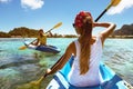 Kayaking travel tropical sea beach Royalty Free Stock Photo