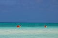 Kayaking on the turquoise Carribean ocean