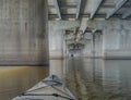 Kayaking under the bridge
