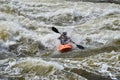 Kayaking in very rough rapids