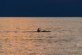 Hawaiin sunset kayaker Royalty Free Stock Photo