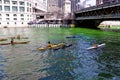 Kayaks on Chicago River Dyed Green 705652