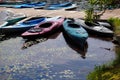 Kayaks at Dock Royalty Free Stock Photo