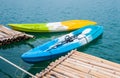 Kayaks on the lake Royalty Free Stock Photo