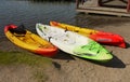 Kayaks Lake Shore Royalty Free Stock Photo
