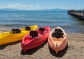 Kayaks at Lake Tahoe Royalty Free Stock Photo