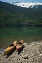 Kayaks at lakeshore